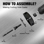 KATA Hole Saw Kit, 24PCS Hole Saw Set with 3/4"-6"(19-152mm) Multi-Size Saw Blades, Precision Hole Saw Drill Bit Kit with Mandrels & Solid Storage Case Cutting for Drywall, Soft Wood, PVC, Plastic