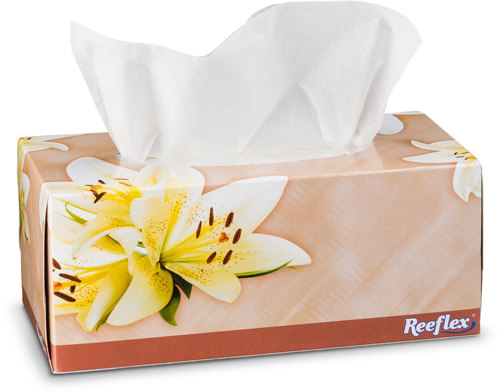 Reeflex Premium Facial Tissues 230 Sheets Per Box, 2-Ply Soft Touch, Gentle and Durable in A Stylish Box - 4 Total Boxes, 920 Sheets Family Pack