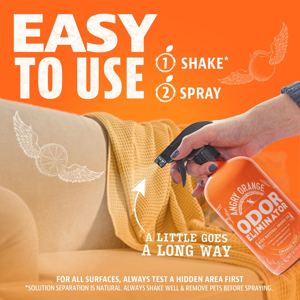 ANGRY ORANGE Pet Odor Eliminator for Dog and Cat Urine, Orange Rush, 24 oz