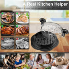 Chicken Shredder Tool Twist Large Meat Shredder with Brush&Fork, Black