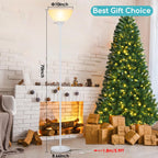 Coucrek Floor Lamp, LED Standing Lamps with White Plastic Shade, Corner Floor Lights for Living Room Bedroom, Rotary Switch, Bulb not Included, White