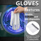 Zealor 12 Pairs White Cotton Gloves Soft Cloth Dust Hand Gloves Work for Men Women Art Crafting Handling, Eczema, BBQ, Coin Jewelry Watch Inspection, Dry Hands Sleeping, Archival, Large