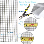 Upgraded 2PACK SS Wire Mesh, 4 Mesh Completely Welded, 12 X 24 in(310mm X 620mm), Stainless 304, Easy to Cut and Make Straight, Never Rust by Valchoose