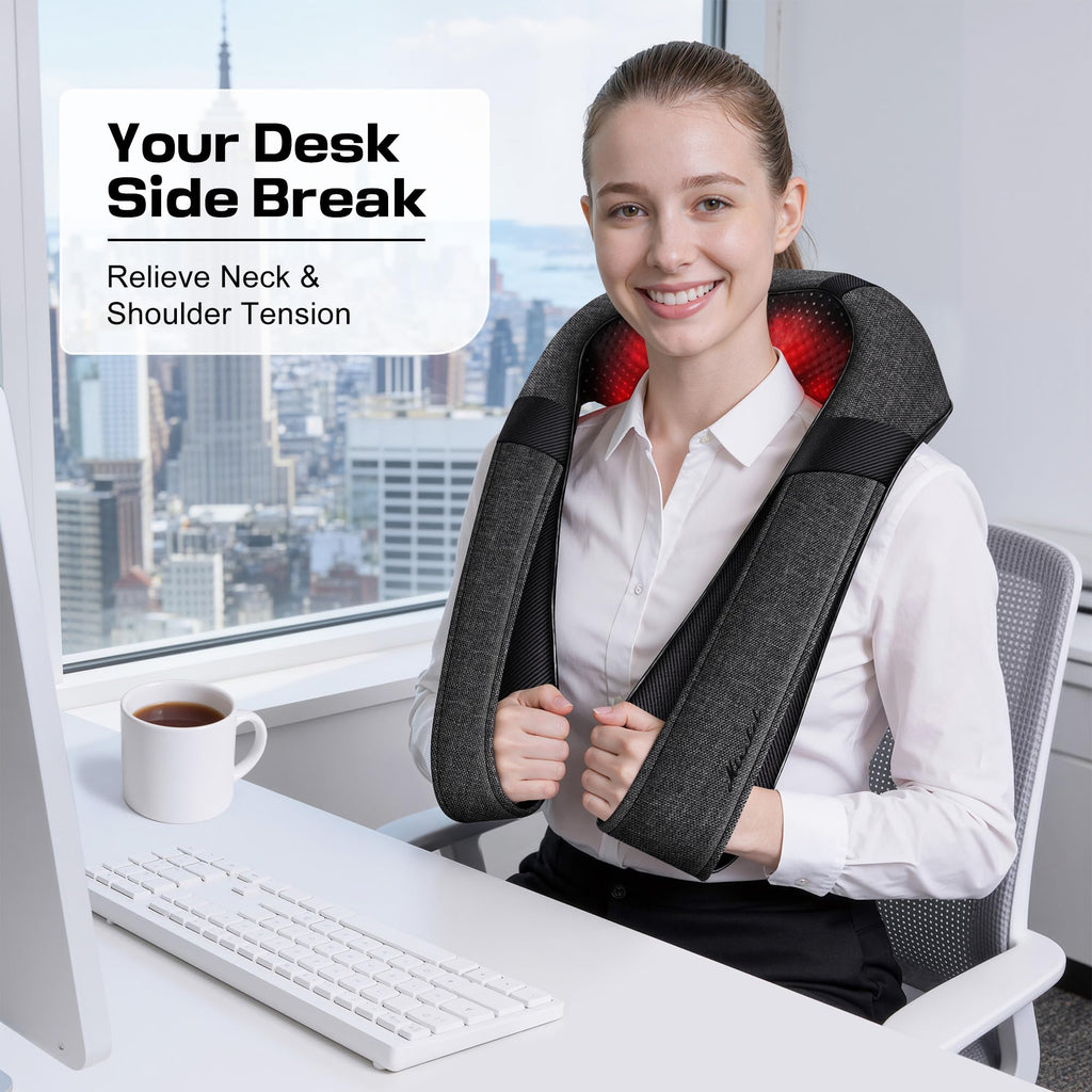 Shiatsu Neck and Back Massager with Heat for Pain Relief Deep Tissue Gifts