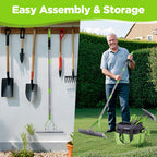 WORKPRO Thatch Rake, 15-Inch Thatching Rake with Telescoping 5FT Handle
