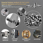 ASKWAY SAE Pressure Rivet Nut Tool Kit 530pcs, Aluminum Rivet Nut inch