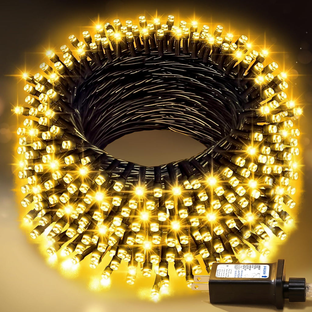 100FT Warm White Christmas String Lights, Outdoor Waterproof LED,Green Wire