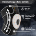 DR. BRACE ELITE Knee Brace with Side Stabilizers & Patella Gel Pads for Maximum Knee Pain Support and fast recovery for men and women-Please Check How To Size Video (Mercury, Large)