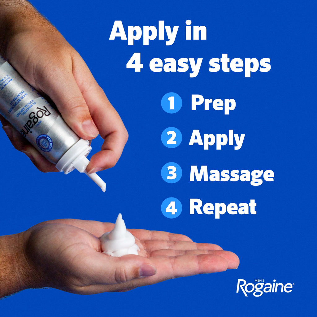 Men's Rogaine 5% Minoxidil Topical Foam, Unscented, 3 x 2.11 oz