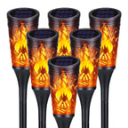 Toodour Solar Lights Outdoor, 6 Pack Solar Torch Lights with Flickering Flame, IP65 Waterproof Yard Lights Landscape Decoration Lighting for Outside Garden Lawn Pathway Patio Decorations