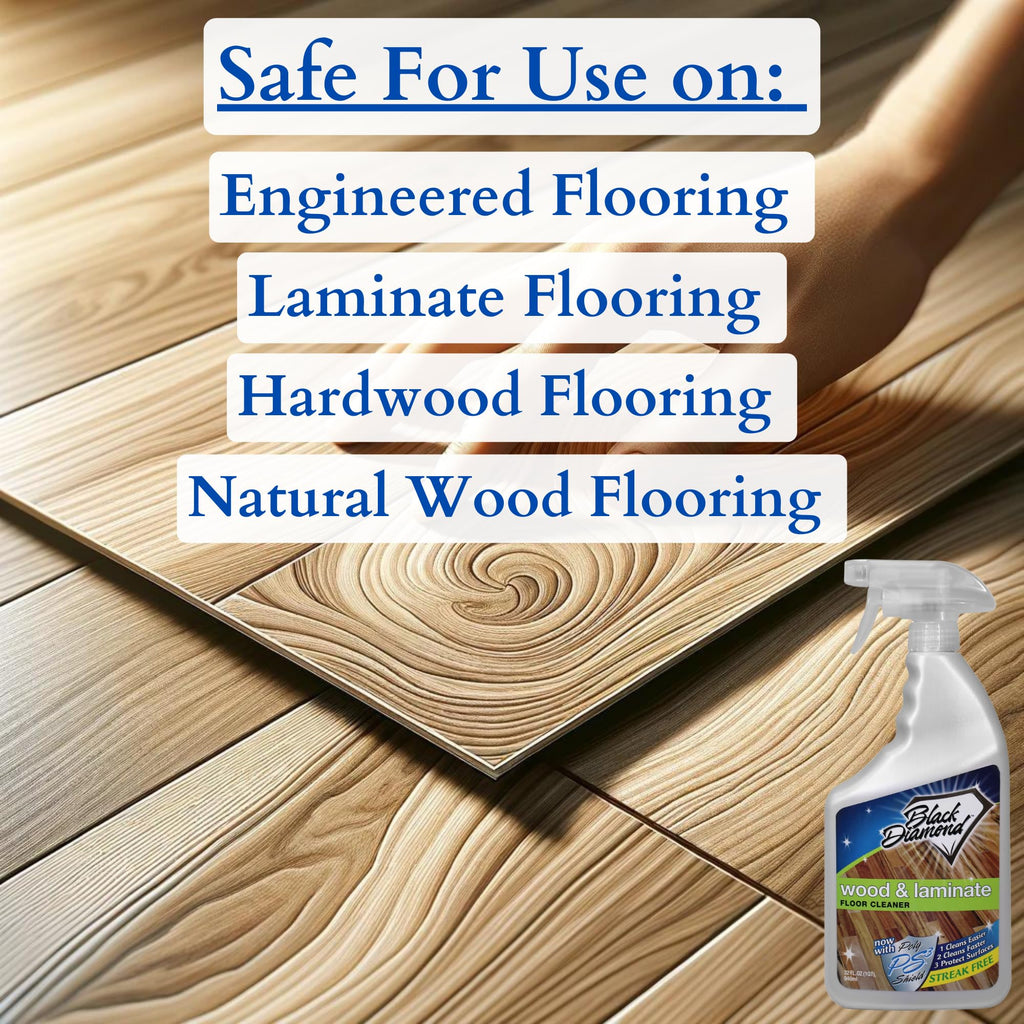 Black Diamond Stoneworks Wood, Laminate, Hardwood & Luxury Vinyl Floor Cleaner Spray – Multi-Purpose Mopping Solution for a Streak-Free Clean (32 Fl Oz)