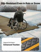 VEVOR Car Driveway Rubber Curb Ramp, 1 Pack 4FT Long Heavy Duty Low Profile Slope Ramps, 2.6’’ Rise, 33069 lbs Load Capacity, Reflective Safety Strips, for Vehicles, RVs, and Wheelchairs