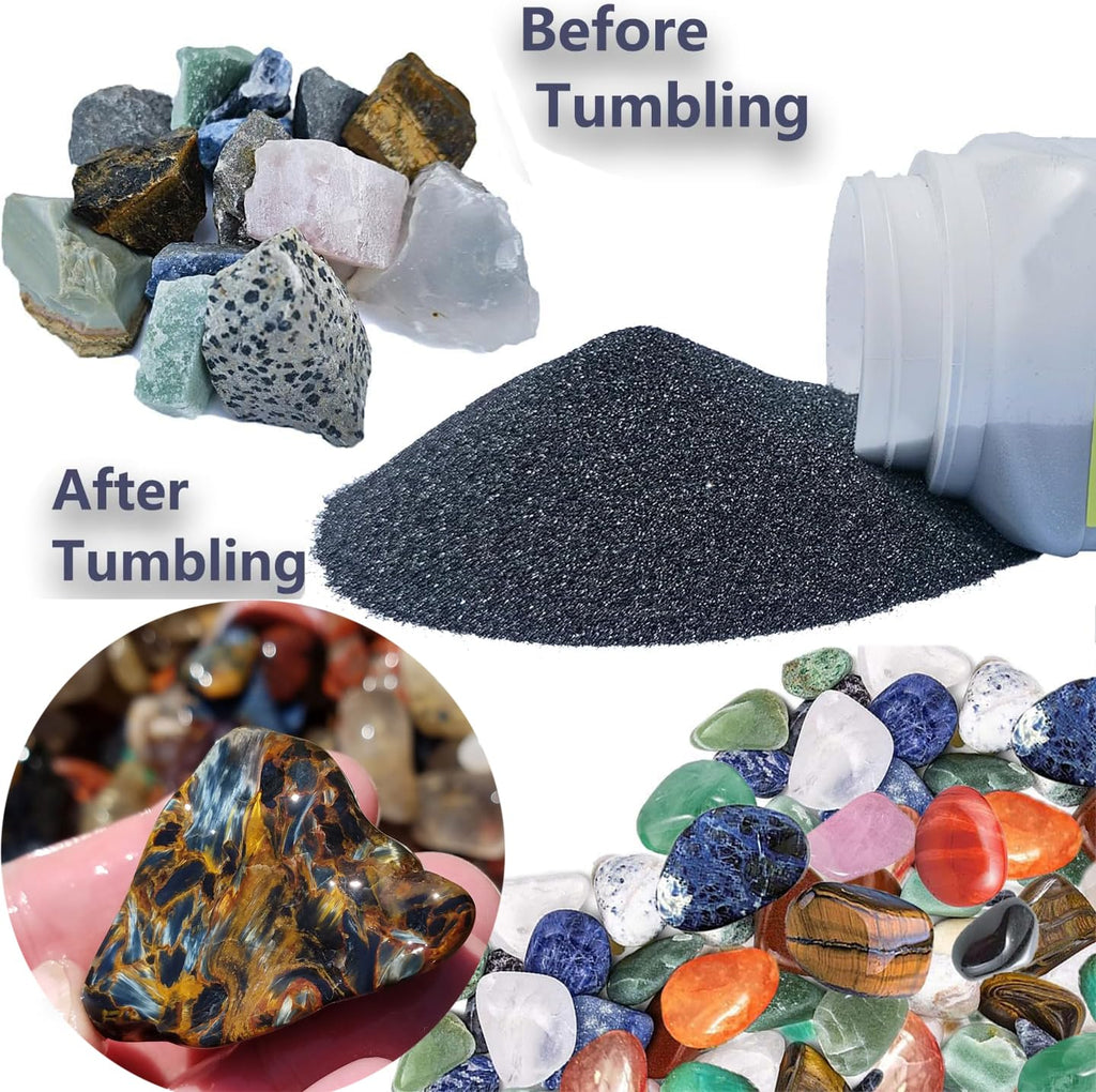 8 LBS Large Weight Rock Tumbler Grit Kit and Ceramic Tumbling Filler Media -Coarse/Medium Grit/Pre-Polished/Final Polish, Works with Any Rock Tumbler, Rock Polisher, Stone Polisher