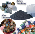8 LBS Large Weight Rock Tumbler Grit Kit and Ceramic Tumbling Filler Media -Coarse/Medium Grit/Pre-Polished/Final Polish, Works with Any Rock Tumbler, Rock Polisher, Stone Polisher