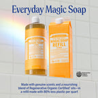 Dr. Bronner's Magic Soap-Pure-Castile Liquid Refill (Citrus, 32 ounce, 1-Pack) - Made with Regenerative Organic Certified Oils, For Body, Hair, Laundry, Pets & Dishes - Concentrated, Vegan, Non-GMO