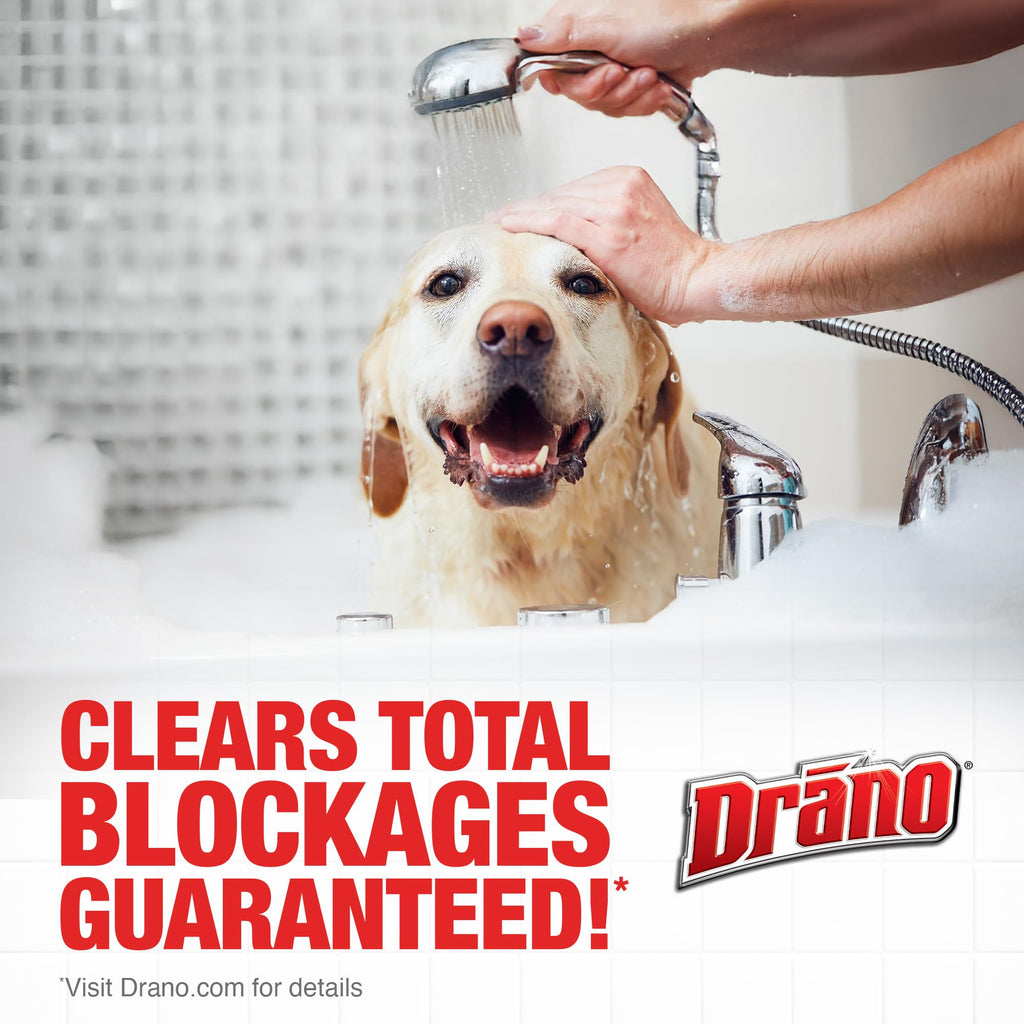 Drano Max Gel Drain Clog Remover & Cleaner, Fast-Acting to Unclog Standing Water & Remove Hair, Grease & Food Blockages, Safe for all Pipes & Septic, Kitchen Sinks, Bathroom Showers, 80 Oz, 2 Pack