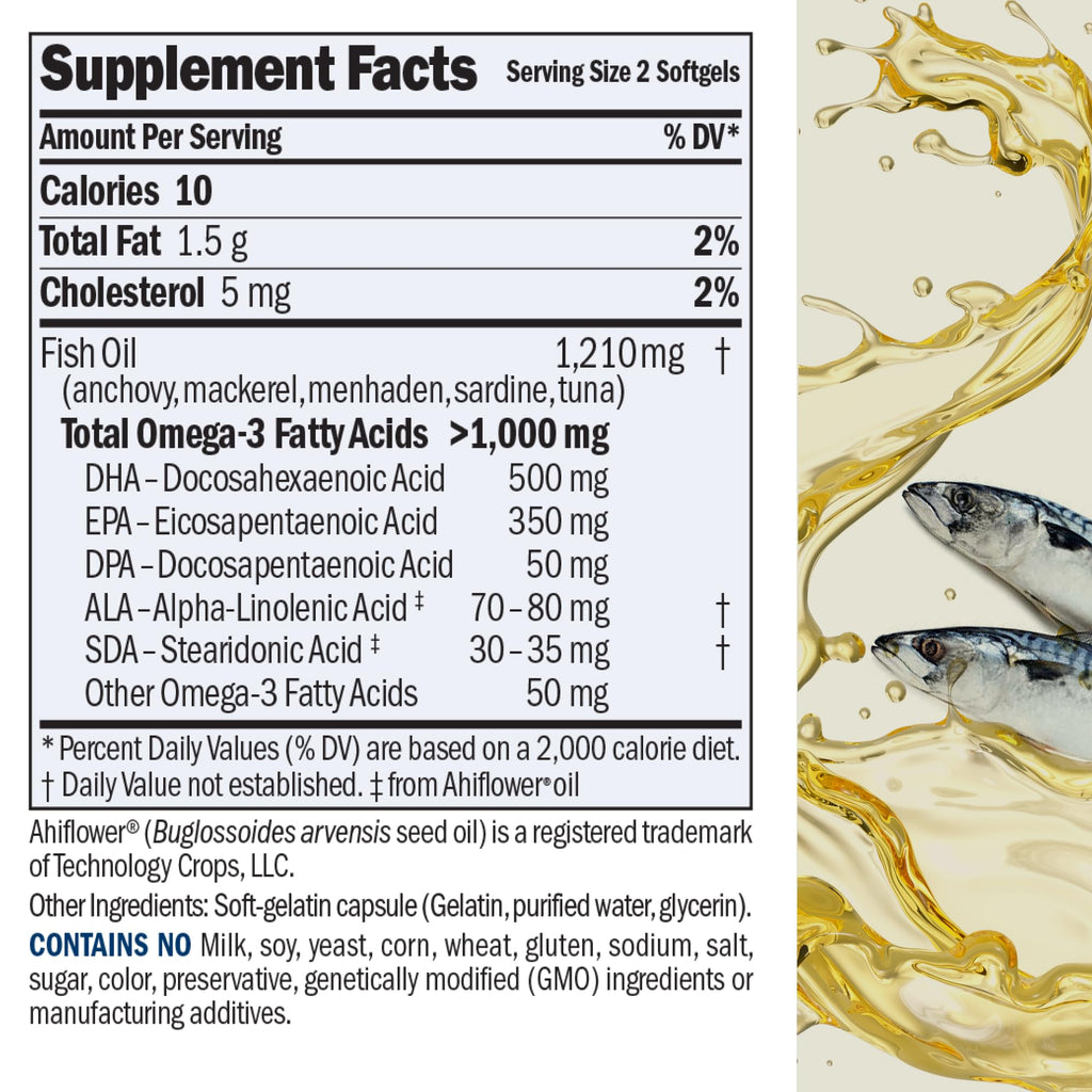 ANDREW LESSMAN Maximum Essential Omega-3 Unflavored, 360 Softgels - Ultra-Pure Omega-3 Fish Oil 1200 mg-High DHA, No Mercury Supplement-Small, Easy to Swallow Fish Oil Capsules