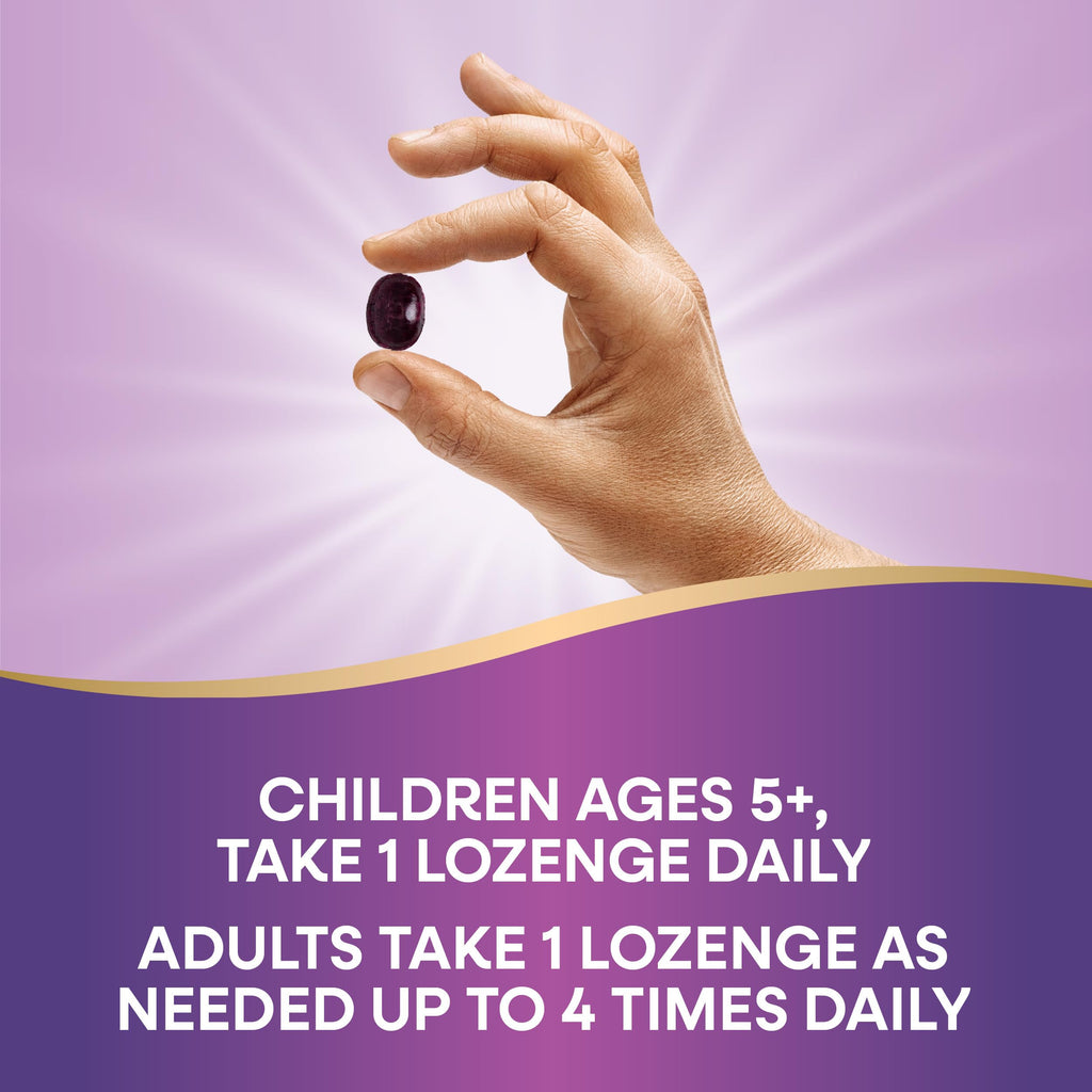Nature’s Way Sambucus Immune Lozenges – Immune Lozenges for On-the-Go Use*– Zinc, Vitamin C & Black Elderberry Extract – Vegan & Gluten-Free - Original Elderberry Flavor - 72 Count (72 Servings, 3 pk)