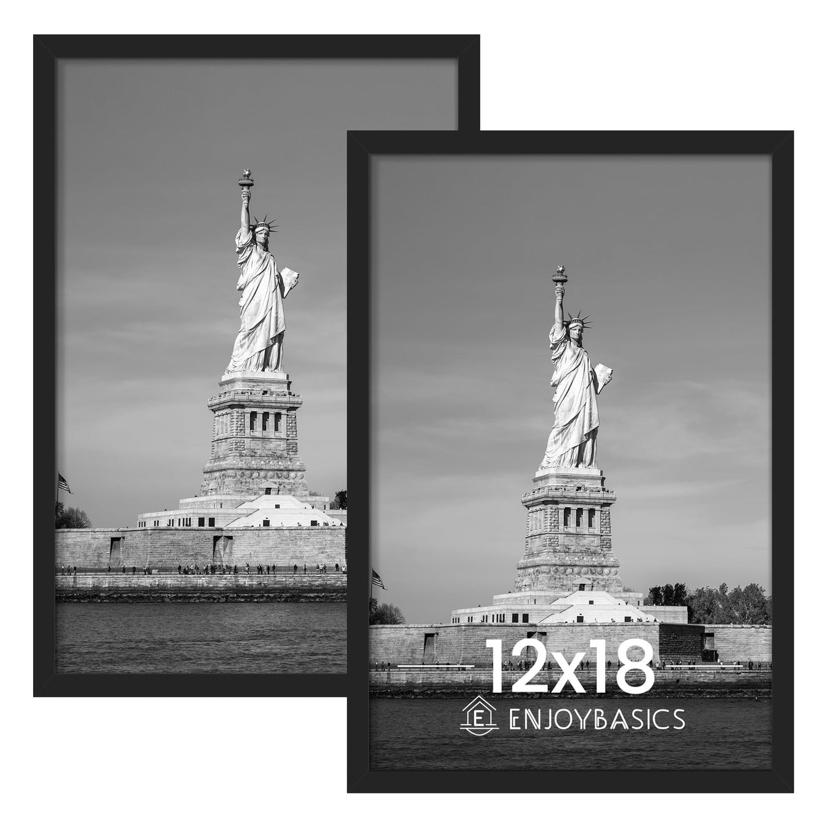 ENJOYBASICS 12x18 Picture Frame, Wall Gallery Frames Set of 2, Black