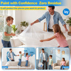 Ceydoew 6 Pack Plastic Drop Cloths for Painting 9x12ft - Disposable Premium Plastic Tarp for Painting, Lightweight Drop Cloth for Painting for Furniture & Floor Protection
