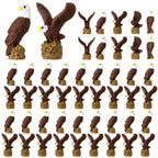 Soulchen 50 Pcs Patriotic Mini Resin Bald Eagle 250th Anniversary Figurines Tiny Resin Animals Eagle Statue for Veterans Day Miniature Garden Office Home Cake Topper Decor Gift (Mixed Style)