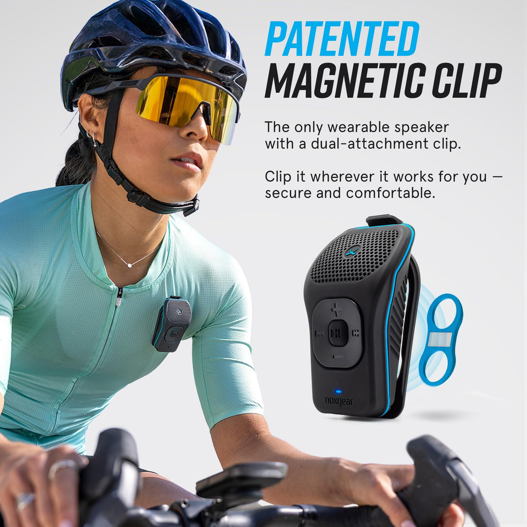 Noxgear 39g Wearable Bluetooth Speaker, Magnetic Mini Clip-On, Waterproof Up to 15 Hours Playtime | Clip On Bluetooth, Wearable Speaker with Microphone, 100ft Range