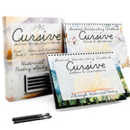 Grooved Cursive Handwriting Workbook by Graceful By Design - Magic Reusable Grooved Handwriting Practice for Kids and Cursive Workbook for Kids Ages 8-12