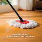 O-Cedar Easywring Microfiber Spin Mop & Bucket Floor Cleaning System with 4 Extra Refills