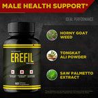 Erefil Supplement Capsules, Advanced Erefil Natural Pills - Maximum Strength, All Natural Performance, Stamina and Energy Support, Ere Fil Overall Health and Wellness Support Reviews (3 Pack)