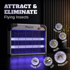 ASPECTEK Electric Bug Zapper, 20W UV Bulbs, Fly, Mosquito, Gnat and Moth Control, Indoor and Covered Outdoor Use for Home, Garage, Patio and Farm, Includes 2 Replacement Bulbs