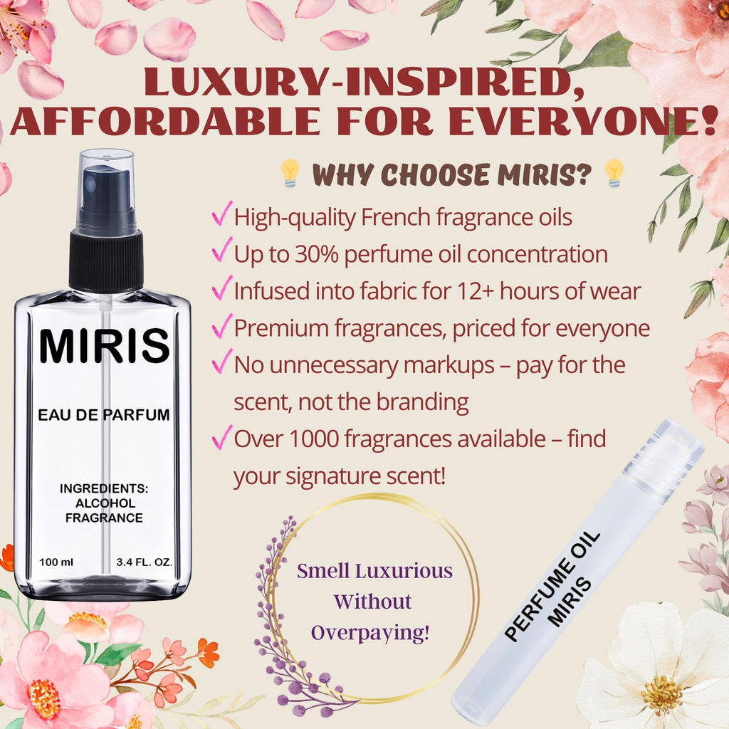 MIRIS No. 9657, Inspired by Cool Water, Long-Lasting Eau de Parfum for Women, Spray 3.4 Fl Oz / 100 ml
