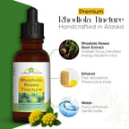 Alaskan Rhodiola Rosea Tincture – Natural Stress Support Rhodiola Supplement, Adaptogen for Energy & Mental Clarity, Liquid Extract for Anxiety & Focus – 2 oz
