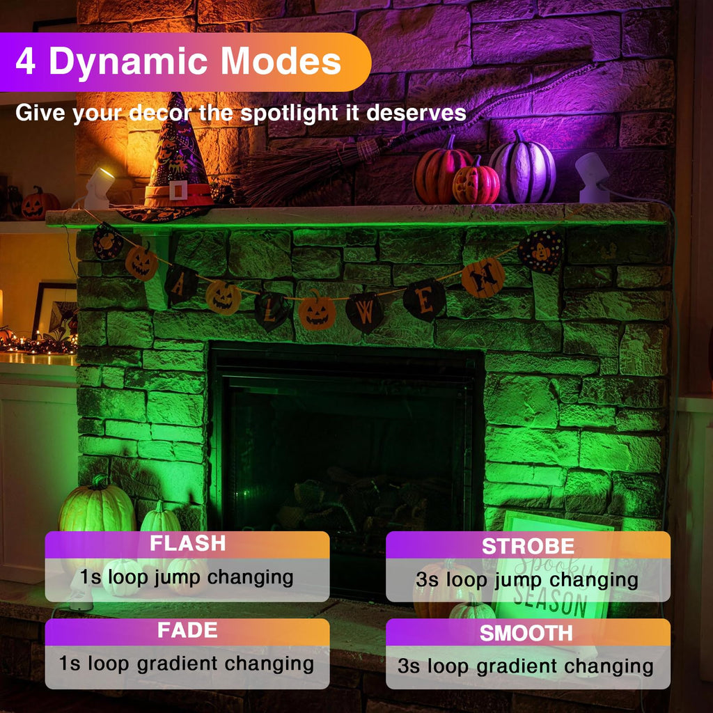 URTOM 6W RGBW Up Lights Indoor Halloween LED Floor Spotlight with Remote