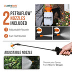 PetraTools HD101 Garden Pump Sprayer, 52-in Long Hose & 2 Nozzles, 1 Gallon