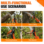 LAANPOLE 26FT Reach Tree Trimmer, Manual Pole Saw with 5-20FT Extension Pole, Tree Pruner Extendable for High Tree Branch Trimming Pruning Cutting