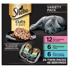 Sheba Perfect Portions Cuts Wet Cat Food, Seafood Multipack, 2.6 oz, 24 ct