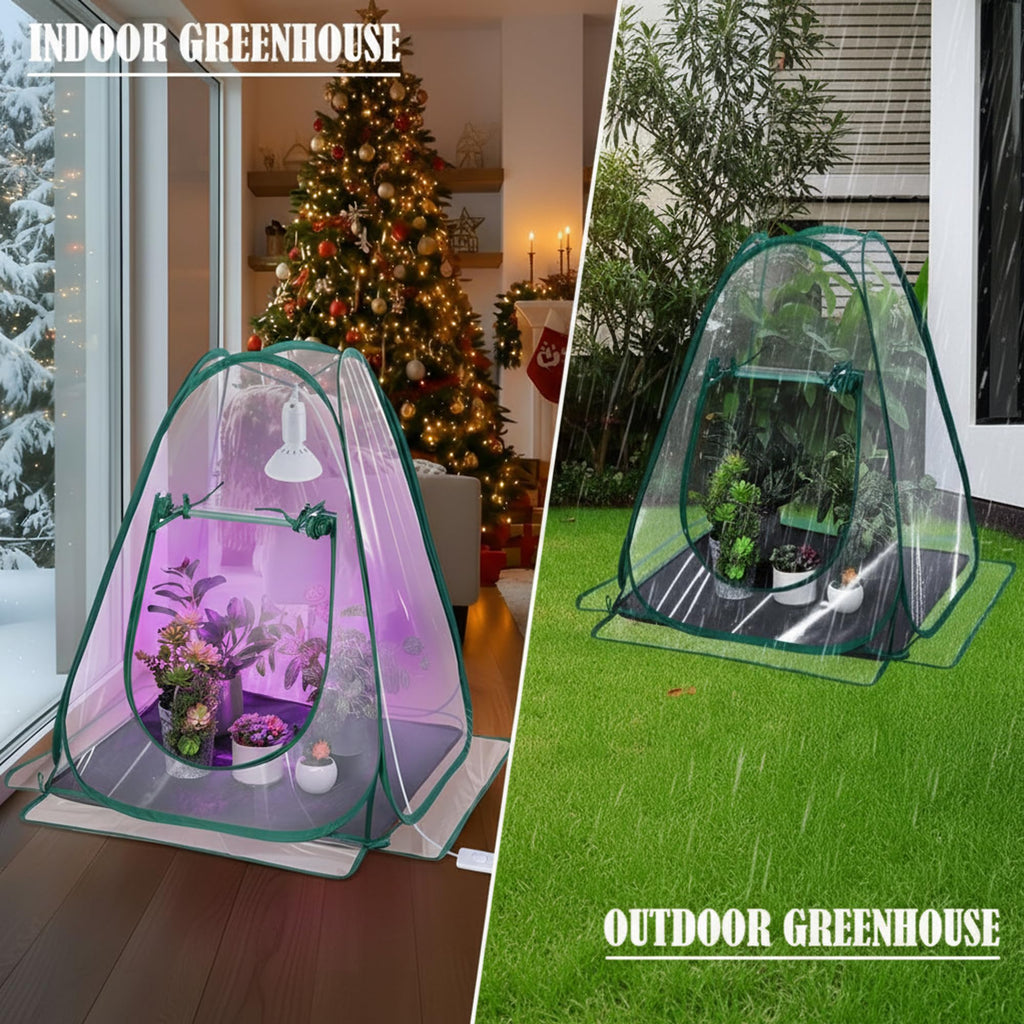 Meonum Mini Greenhouse Indoor with 10W Grow Light and PEVA Mat, 1 Pack