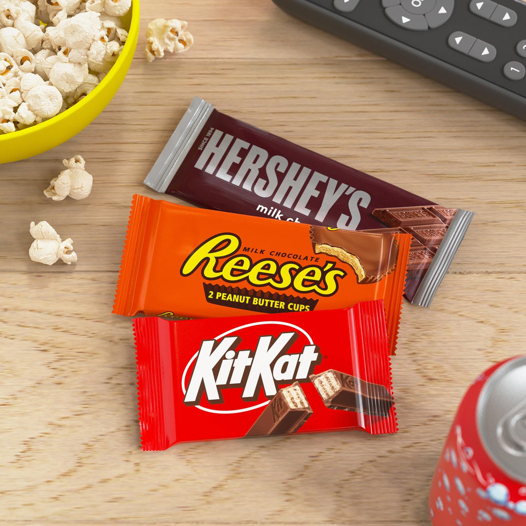 HERSHEY'S, KIT KAT & REESE'S Milk Chocolate Variety Box, 18 ct