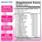 Doctors Pick Fem Pro Probiotics for Women. 17 Clinically Effective Strains for Vaginal, Digestive & Immune Support, Urinary Tract Health, pH Balance and Mood. 60 Veggie Capsules, 2 Month Supply