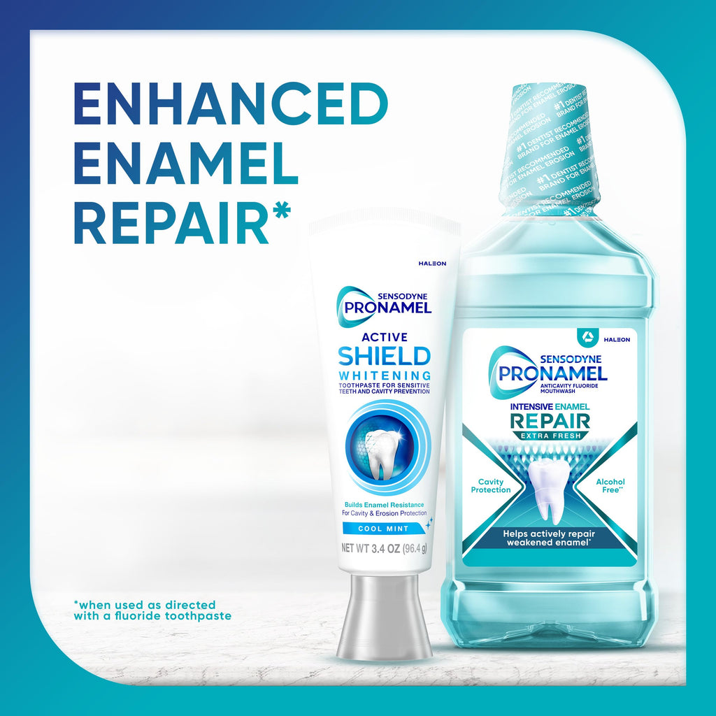 Sensodyne Pronamel Active Shield Whitening Enamel Toothpaste, Cool Mint - 3.4 Ounces x 3