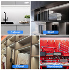 maylit Under Cabinet Strip Lighting Plug in 84in, Ultra Bright Small LED Light Bar, 6000K Cool White, 110V-120V Wired Lights for Kitchen Cabinet, Counter, Workbench, Desk, Closet, Shelf, Indoor