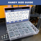 255PCS Grease Fittings Assortment,SAE & Metric Grease Zerk Fittings 1/4" 1/8" M6 M8 M10 straight 45 90 degree with Wrench Kit(7-11mm) for Grease Gun,Fit Tractor Vehicle Excavator Trailer Equipment