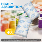 Moisture Absorbers – 100 Gram 40 Packs Silica Gel Packets Food Grade Silica Packets with Color Indicating, Premium Desiccant Packs for Food, Electronics, Closet, Jewelry and Safe Storage