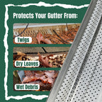 A-M Gutter Guard – Premium Heavy-Duty Lifetime Quality Aluminum - Leaf & Debris Protection, (6 Inch - 31 Feet, Mill Finish) - DIY Easy - Made in The USA