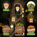Czlotyh 7 Pcs Fairy Garden Accessories Tree Hugger Gnome Statue Tree Faces