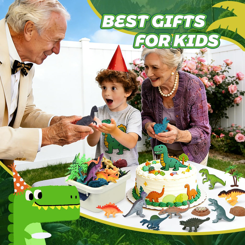 Dinosaur Toys for Kids 3-5 with Storage Box, 34PCS Dinosaur Toys Set