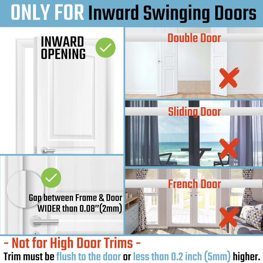 GreaTalent 2PACK Home Security Door Reinforcement Lock Childproof, Add High Security to Home Prevent Unauthorized Entry, Aluminum Construction Finish, Frame Lock, Silver