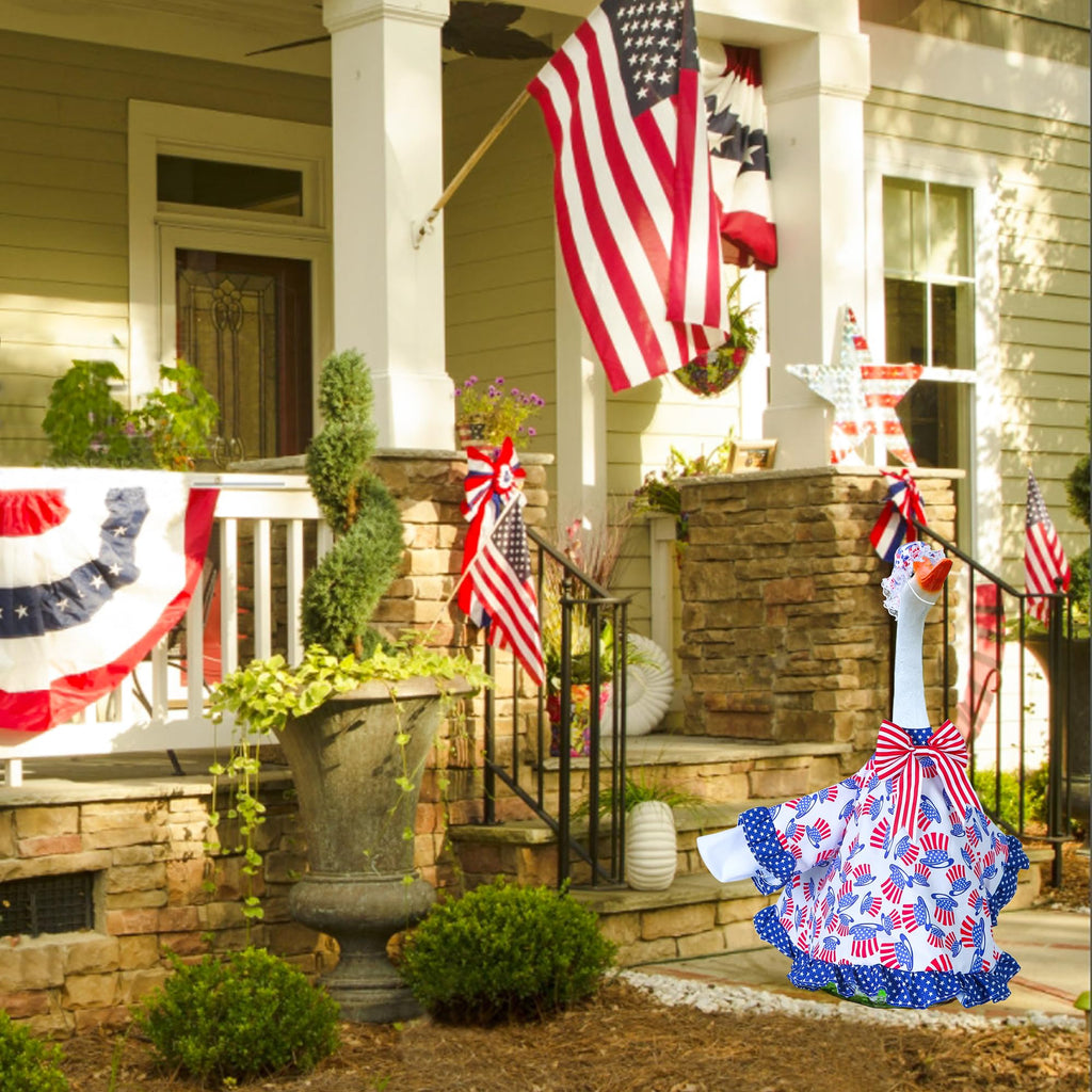 Muximud 4th of July Porch Goose Outfit, 23" Goose Statue Costume Set