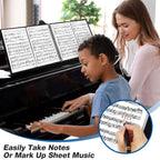 Sheet Music Folder 4 Pages Expand Piano Sheet Music Binder 30 Sleeves 60 Pages A4 Size Black Double Side Writable Choir Folder for Marching Band Piano Fits Letter Size (8.5x11in/216mmx279mm)