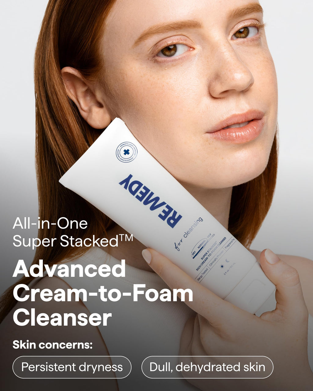 Remedy for Rich Cream Cleansing | Cream-to-Foam Face Wash with Ceramides, Glycerin and Panthenol | Hydrating Cleanser for Normal to Dry Skin | By Dermatologist Dr. Shah, 5 fl. Oz